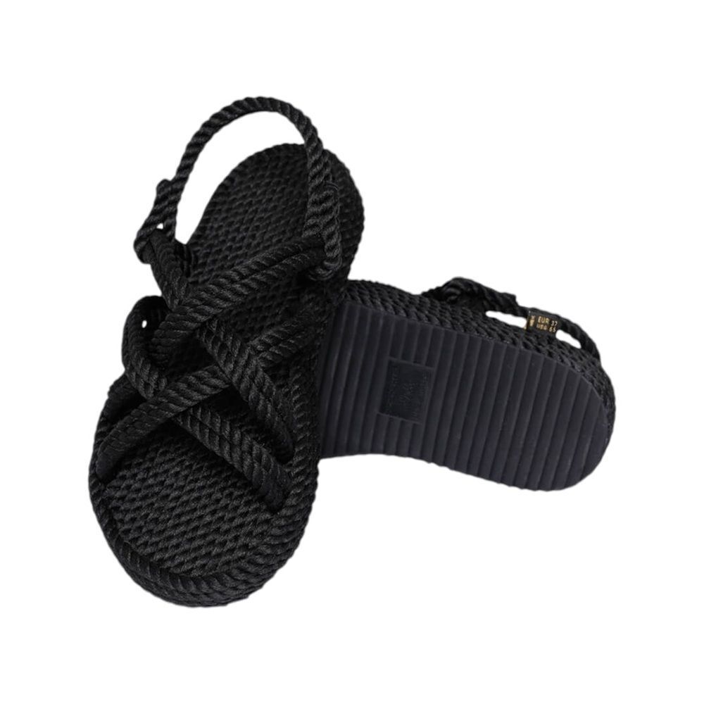 BOHONOMAD NIB Bodrum Platform Rope Sandal in Black Size 40